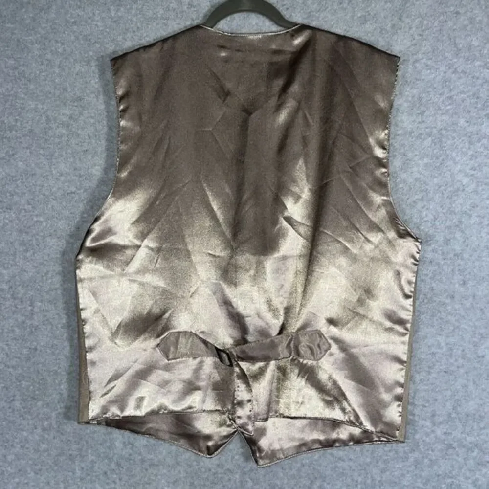 COLOURS by ALEXANDER JULIAN Men's L Genuine Leather Western Southwest Beige Vest